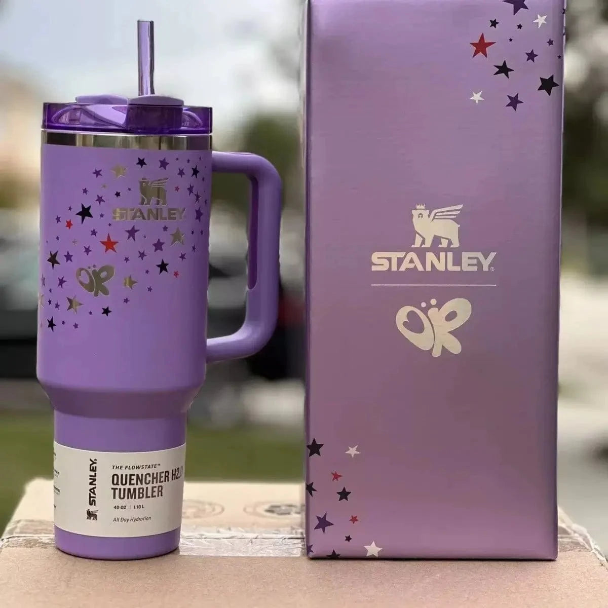 H2.0Stanley Quencher Tumbler with Handle Straw & Cup Holder for Travel