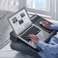 Anti Slip Multi Purpose Laptop Desk Table Design of Double Groove Bar Embedded Mouse Pad Use
