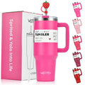 Large Capacity Stainless Steel Thermal Mug Tumbler with Handle and Straw for Office or Home Coffee Gifts Cup