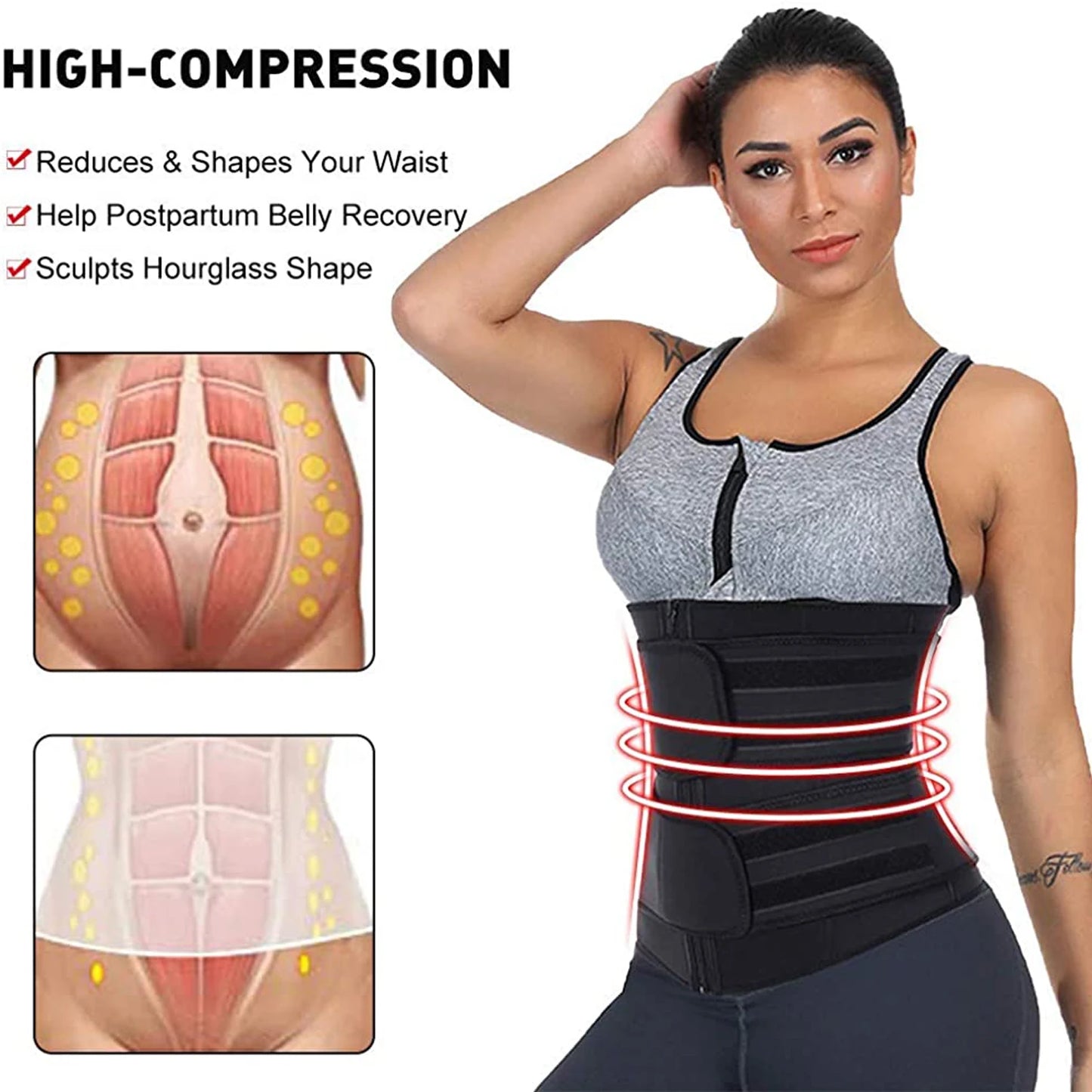 Workout Tummy Control Waist Trainer Trimmer Sweat Belt For Women