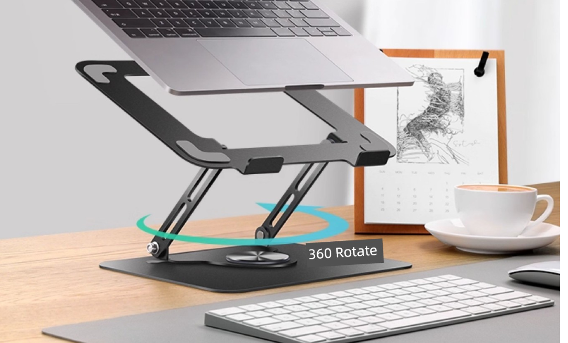 Multifunctional aluminum alloy Laptop foldable bracket with 360 degree rotation Stand