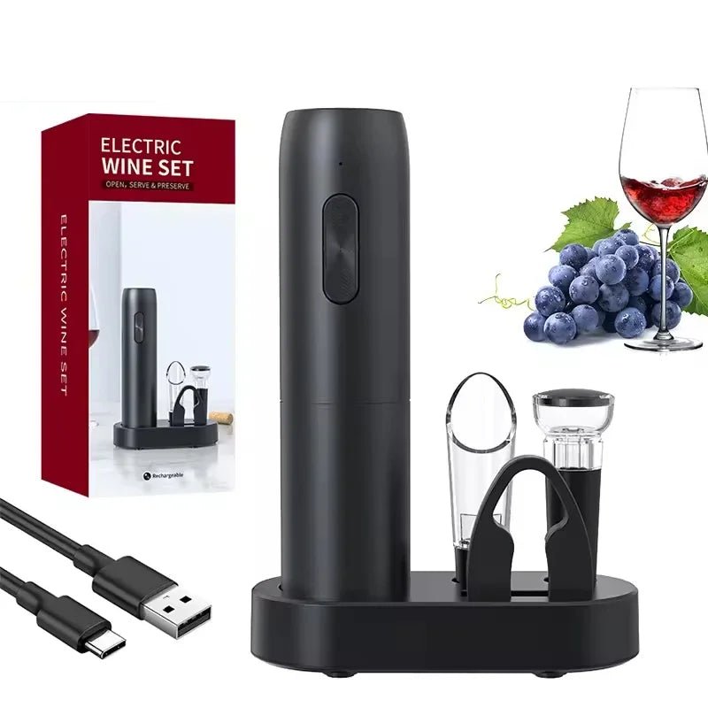 All Season Rechargeable Electric Automatic Wine Opener Set - Shop Gamset