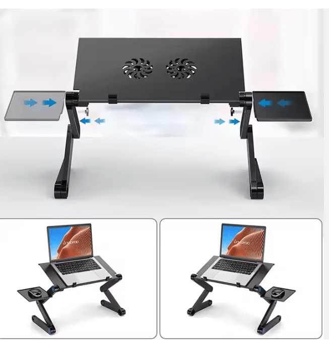 Ergonomic Adjustable Portable Aluminum Laptop Desk Stand For PC Notebook With Mouse Pad - Shop Gamset