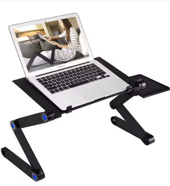 Ergonomic Adjustable Portable Aluminum Laptop Desk Stand For PC Notebook With Mouse Pad - Shop Gamset