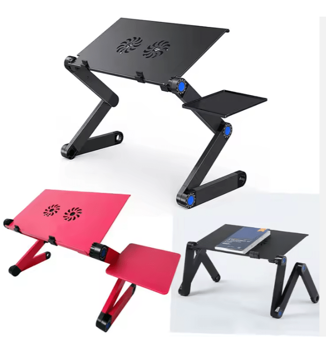 Ergonomic Adjustable Portable Aluminum Laptop Desk Stand For PC Notebook With Mouse Pad - Shop Gamset