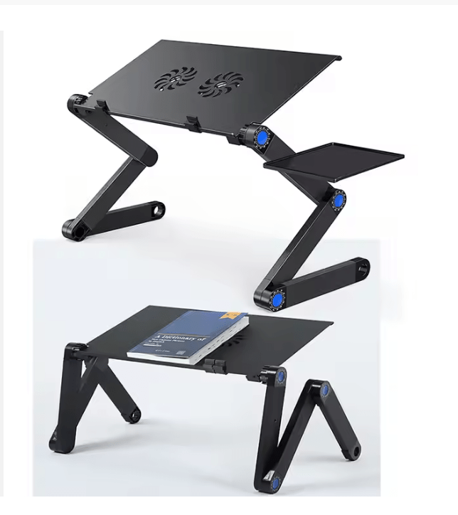 Ergonomic Adjustable Portable Aluminum Laptop Desk Stand For PC Notebook With Mouse Pad - Shop Gamset
