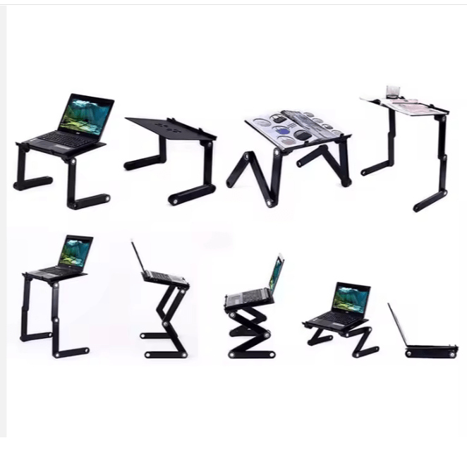 Ergonomic Adjustable Portable Aluminum Laptop Desk Stand For PC Notebook With Mouse Pad - Shop Gamset