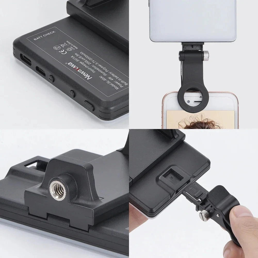 Rechargeable Adjustable Mobile Make Up - Night Brightness LED Lamp with Clip for iPhone or Computer - Shop Gamset