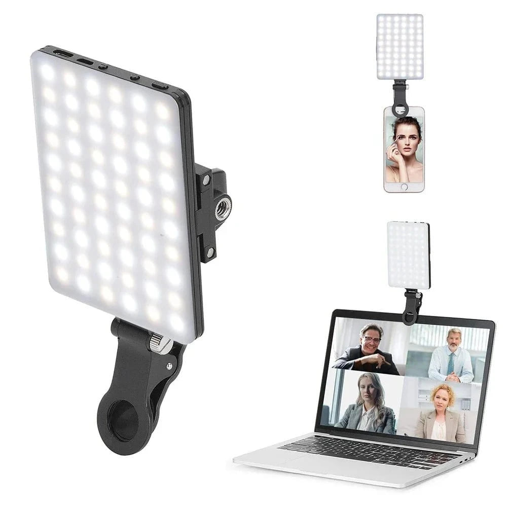 Rechargeable Adjustable Mobile Make Up - Night Brightness LED Lamp with Clip for iPhone or Computer - Shop Gamset