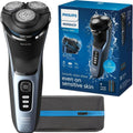 Rechargeable Wet & Dry Electric Shaver with Pop-Up Trimmer, Travel Storage Pouch and Protective Cap