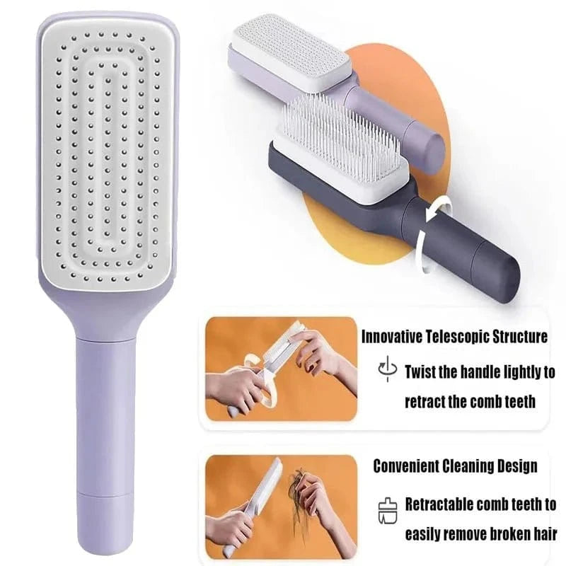 Self - Cleaning Airbag Anti - Hair Loss Brush. Say goodbye to messy cleaning - Shop Gamset