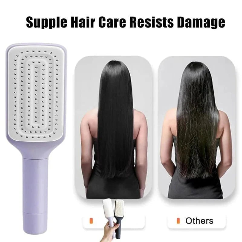 Self - Cleaning Airbag Anti - Hair Loss Brush. Say goodbye to messy cleaning - Shop Gamset