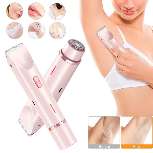 Double Head Wet & Dry Electric Razor Women's Pubic Hair Shaver Trimmer